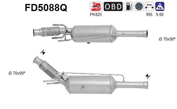 Filtr sadzy / filtr cząstek stałych, układ wydechowy AS FD5088Q