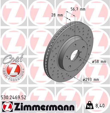 Disc frana ZIMMERMANN 530.2469.52