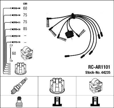 Set cablaj aprindere NGK 44235