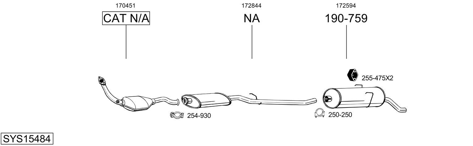 Układ wydechowy BOSAL SYS15484