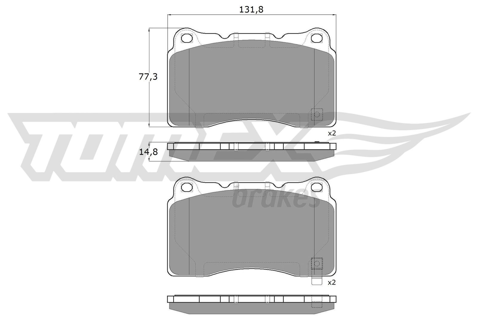 Levně Sada brzdových destiček, kotoučová brzda TOMEX Brakes 17-96