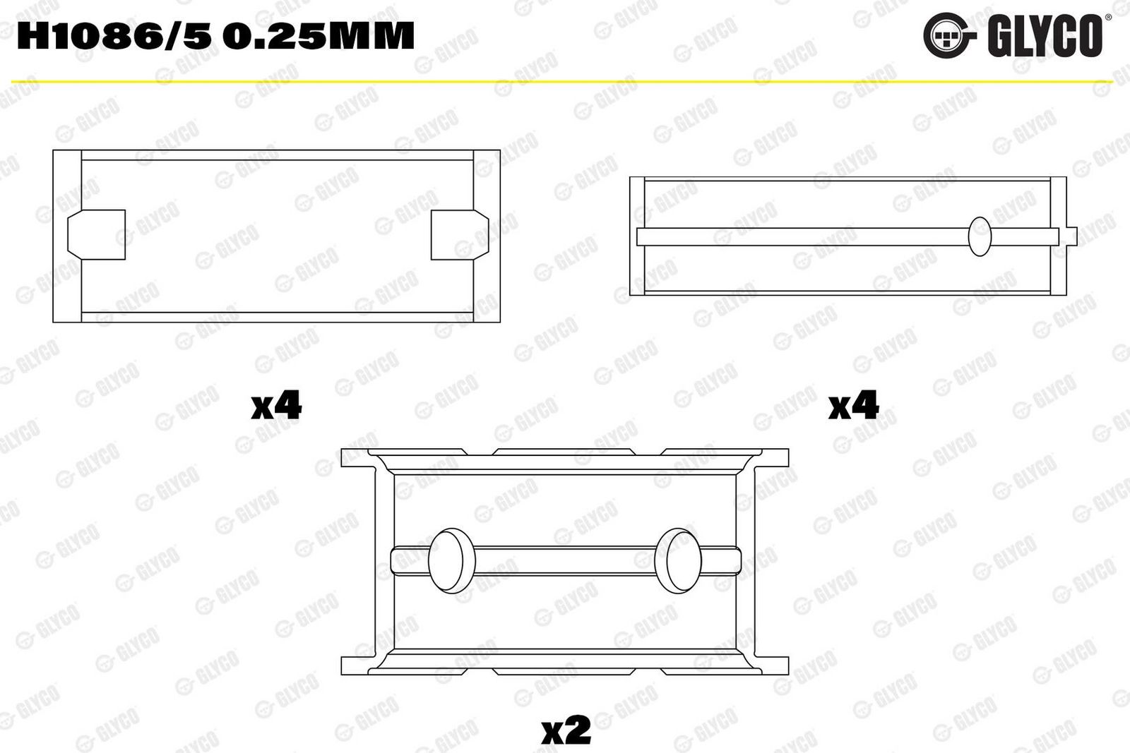 Cuzinet arbore cotit GLYCO H1086/5 0.25mm