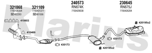 Układ wydechowy KLARIUS 721037E