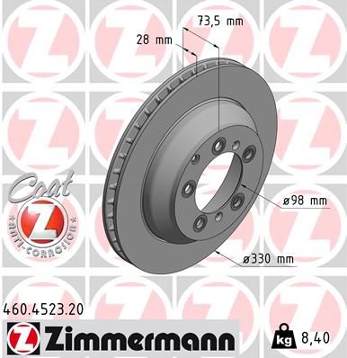 Brzdový kotouč ZIMMERMANN 460.4523.20