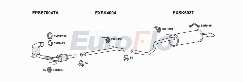 Układ wydechowy EUROFLO SKROO16D6001B