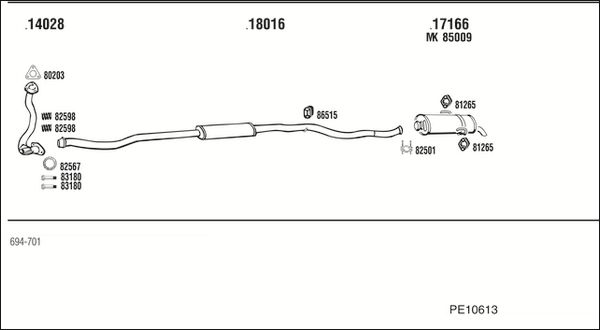 Układ wydechowy WALKER PE10613