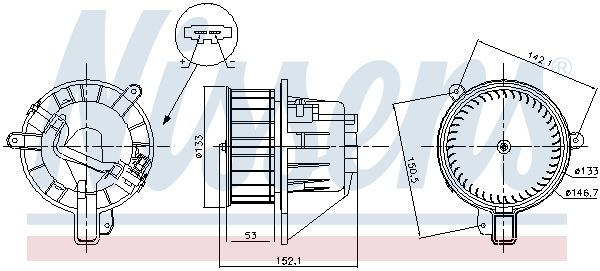 Vnútorný ventilátor NISSENS 87546