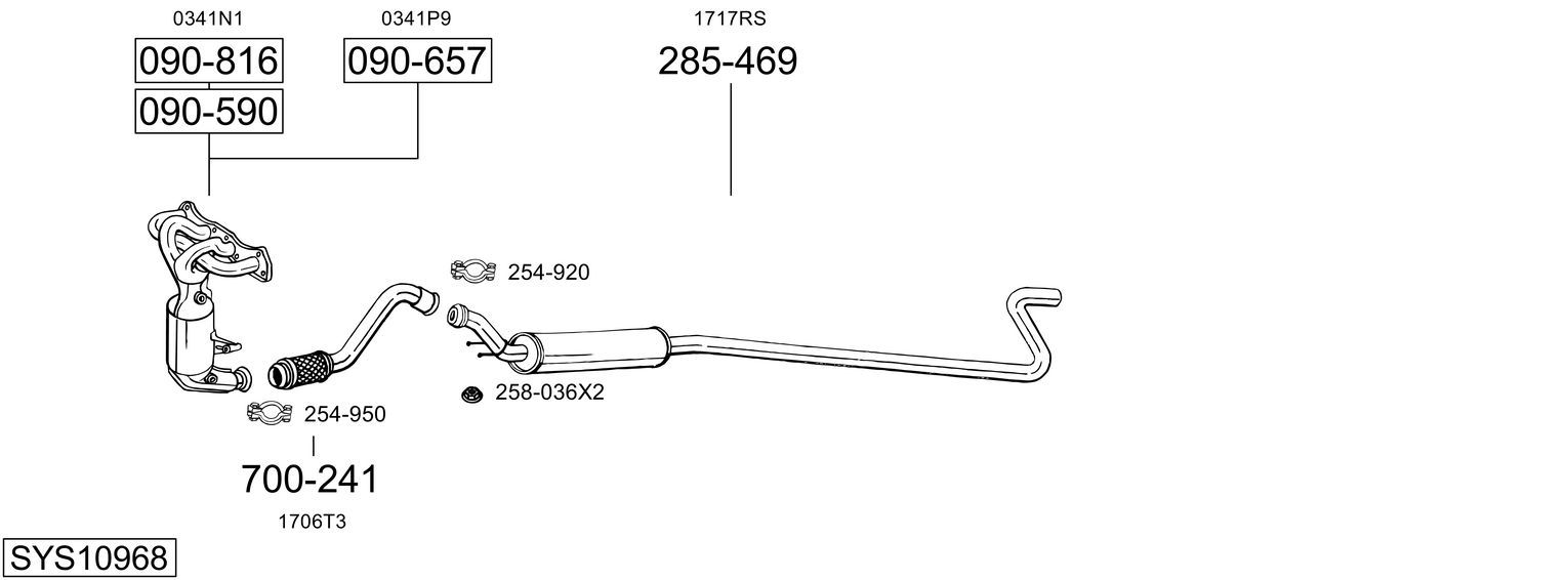 Układ wydechowy BOSAL SYS10968