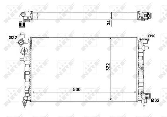 Chladič, chlazení motoru NRF 509502A