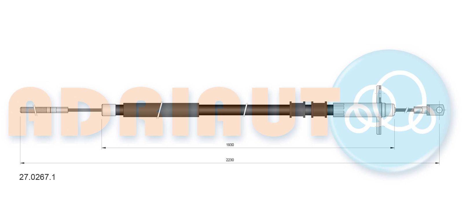Cablu, frana de parcare ADRIAUTO 27.0267.1