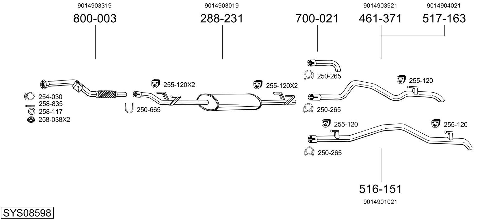 Układ wydechowy BOSAL SYS08598