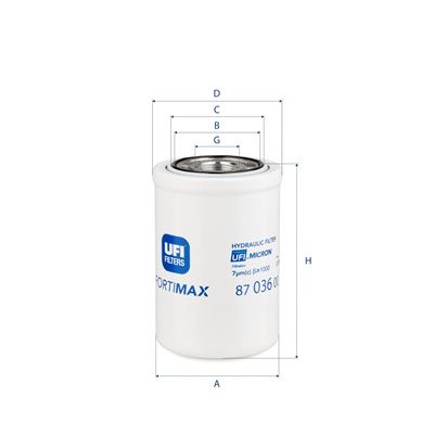 Filtru, sistem hidraulic primar UFI 87.036.00