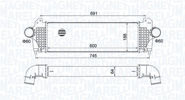 Chłodnica powietrza doładowującego MAGNETI MARELLI 351319205740
