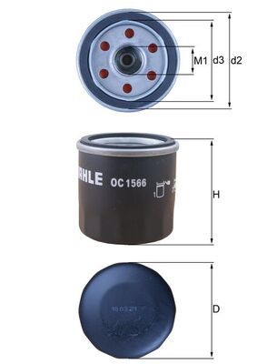 Olejový filter MAHLE OC 1566