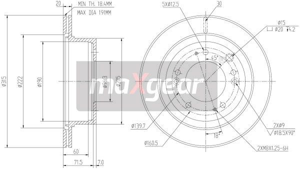 Brzdový kotouč MAXGEAR 19-2372