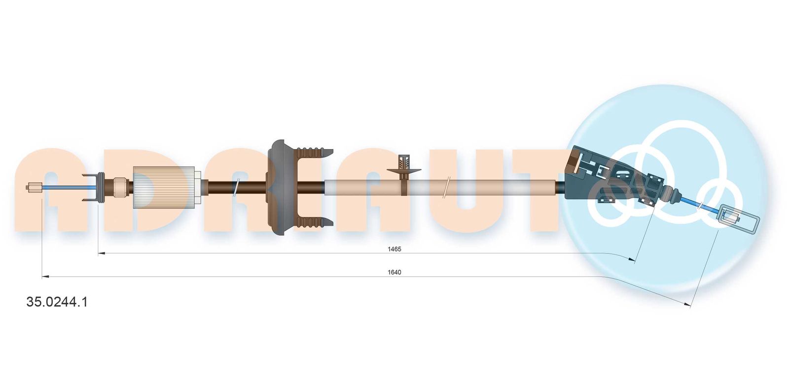 Cablu, frana de parcare ADRIAUTO 35.0244.1