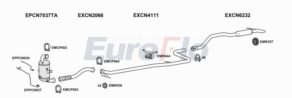 Układ wydechowy EUROFLO PGPAR15D7009C