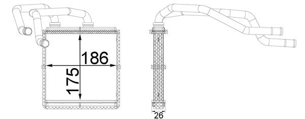 Wymiennik ciepła, ogrzewanie wnętrza MAHLE AH 254 000S