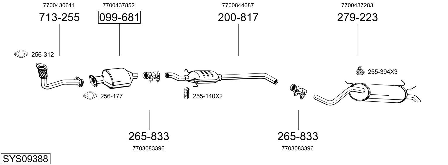 Układ wydechowy BOSAL SYS09388