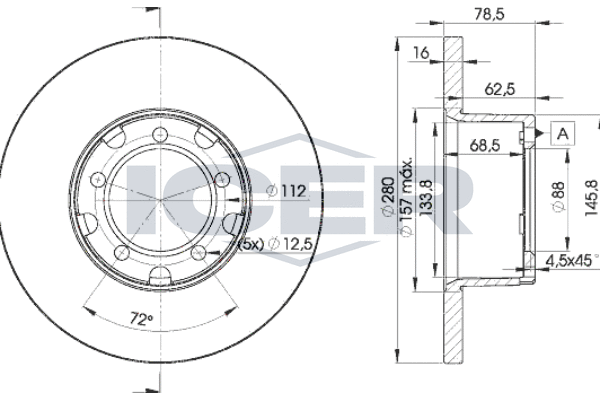Tarcza hamulcowa ICER 78BD4280-1