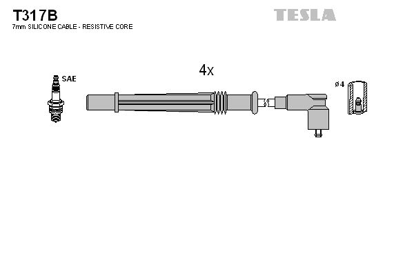 Zestaw przewodów zapłonowych TESLA T317B