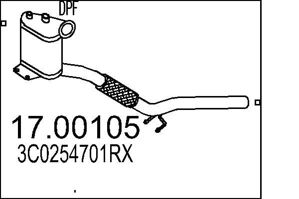 Filtr sadzy / filtr cząstek stałych, układ wydechowy MTS 3C0254701RX