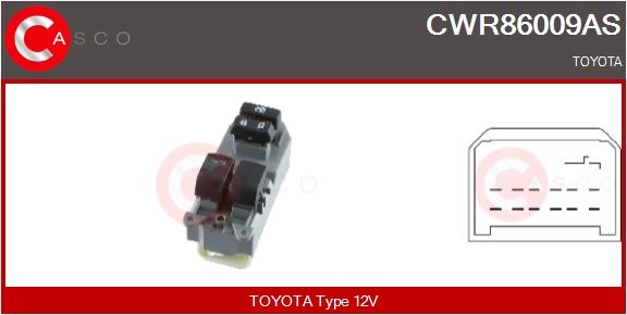 Levně Spínač, zvedací zařízení oken CASCO CWR86009AS