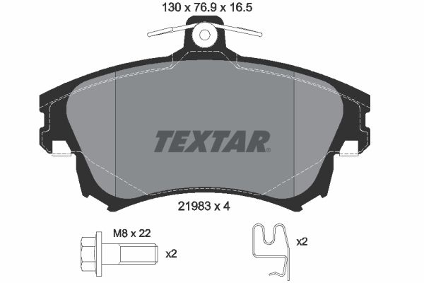 Sada brzdových platničiek kotúčovej brzdy TEXTAR 2198304
