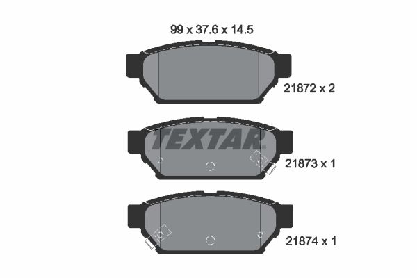 Sada brzdových platničiek kotúčovej brzdy TEXTAR 2187202