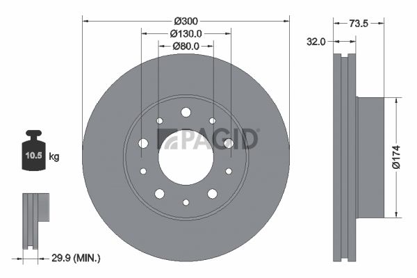 Tarcza hamulcowa PAGID 54573NC
