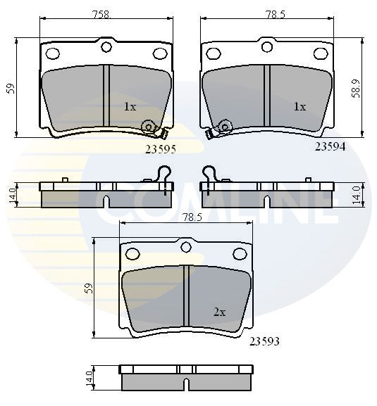 Zestaw klocków hamulcowych, hamulce tarczowe COMLINE CBP3775