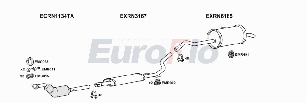 Układ wydechowy EUROFLO RNKAN167011