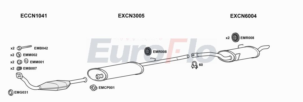 Układ wydechowy EUROFLO CNDIS19D7008A02