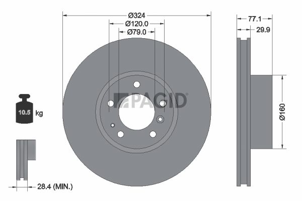 Tarcza hamulcowa PAGID 50426N