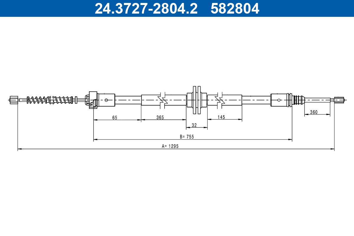 Cablu, frana de parcare ATE 24.3727-2804.2