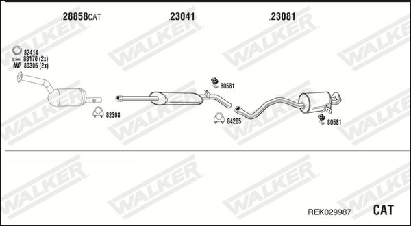 Układ wydechowy WALKER REK029987