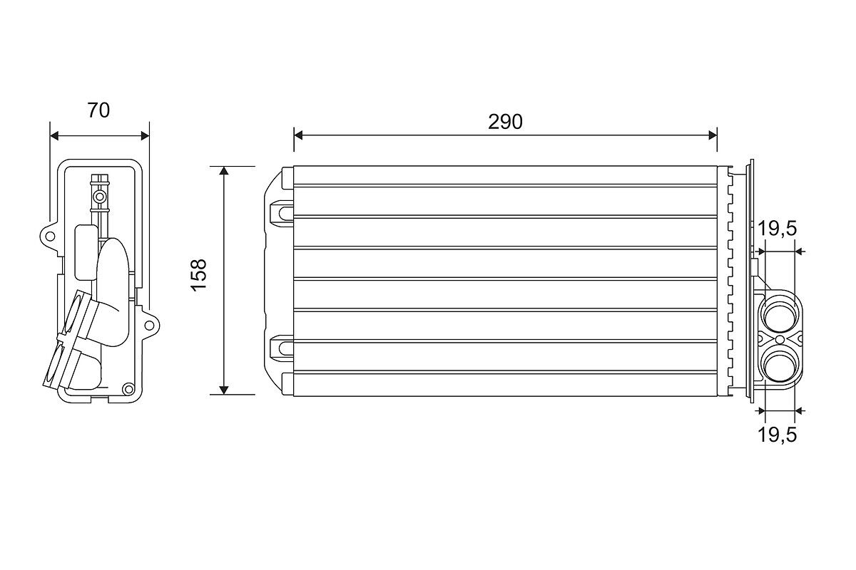 Schimbător de căldură, încălzire habitaclu VALEO 812212