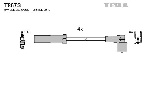 Sada kabelů pro zapalování TESLA T867S
