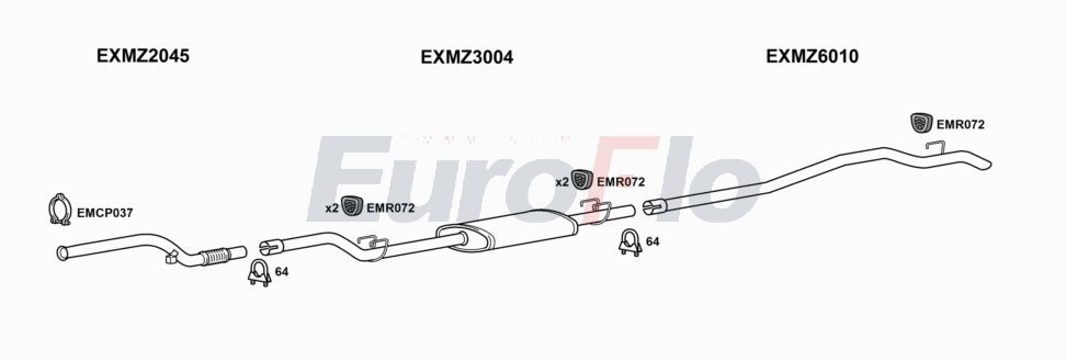 Układ wydechowy EUROFLO MZSPR22D7001D