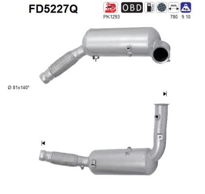 Filtr sadzy / filtr cząstek stałych, układ wydechowy AS FD5227Q