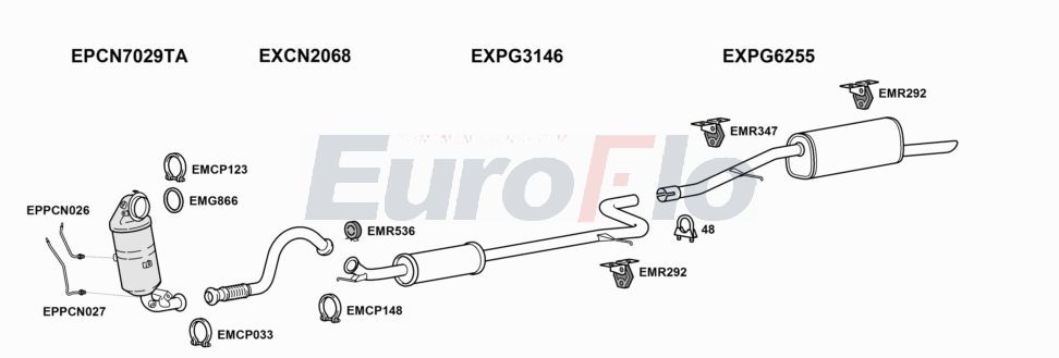 Układ wydechowy EUROFLO PG208121016