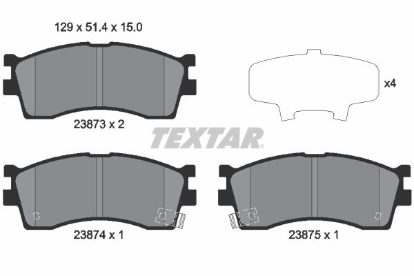 Sada brzdových platničiek kotúčovej brzdy TEXTAR 2387301