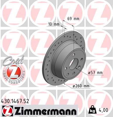 Brzdový kotouč ZIMMERMANN 430.1467.52