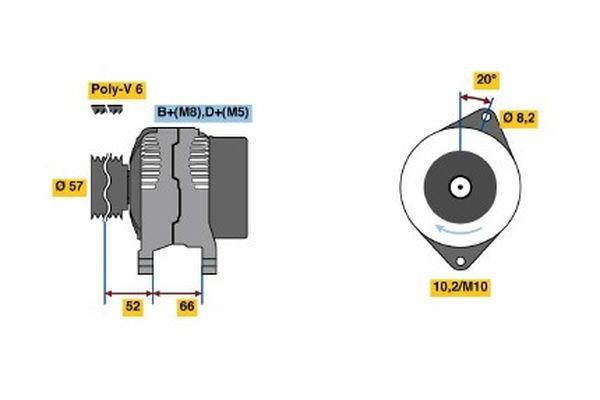 Alternator BOSCH 0 986 038 750