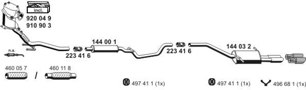 Układ wydechowy ERNST 071490