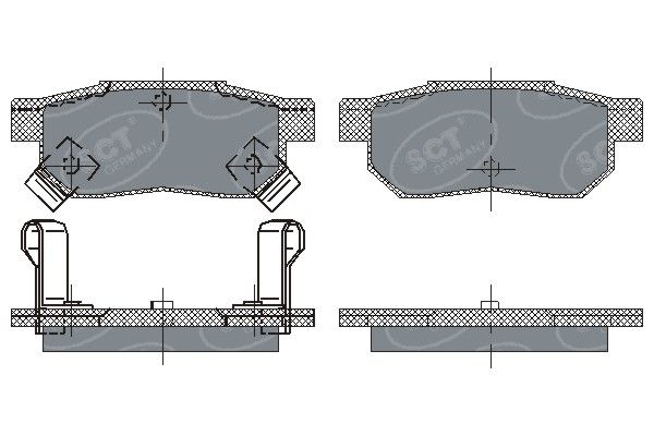 Zestaw klocków hamulcowych, hamulce tarczowe SCT - MANNOL SP 195 PR