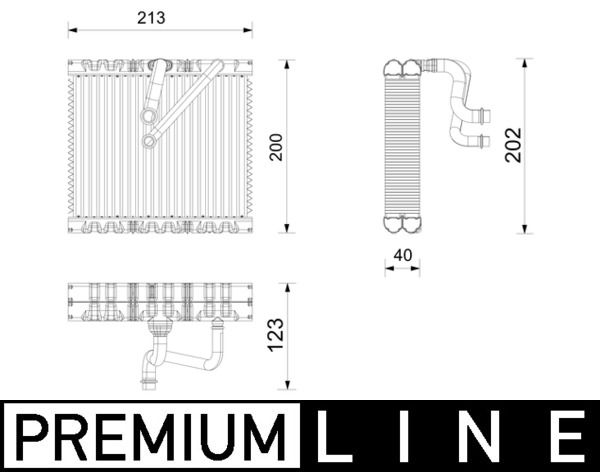 Evaporator, aer conditionat MAHLE AE 270 000P