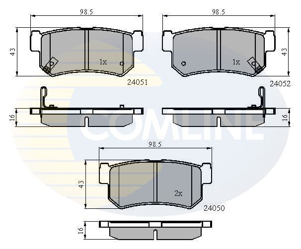 Zestaw klocków hamulcowych, hamulce tarczowe COMLINE CBP31192