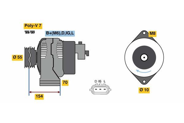 Alternator BOSCH 0 986 046 541