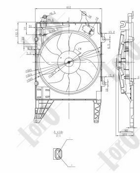 Wentylator, chłodzenie silnika ABAKUS 042-014-0003